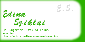 edina sziklai business card